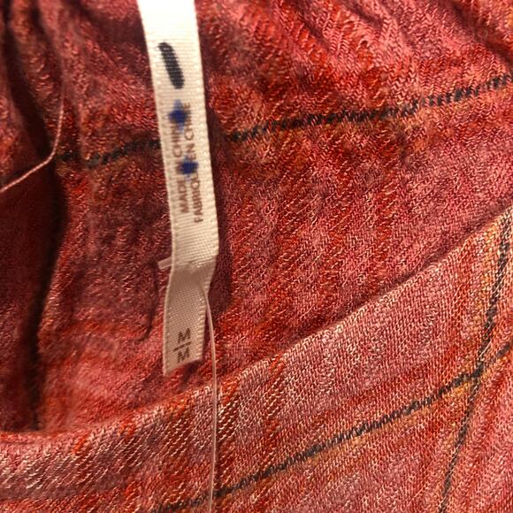 Free People Lily Anne Maxi Dress Plaid Ruffle Hem BackTie Rose Terracotta M - Picture 14 of 15